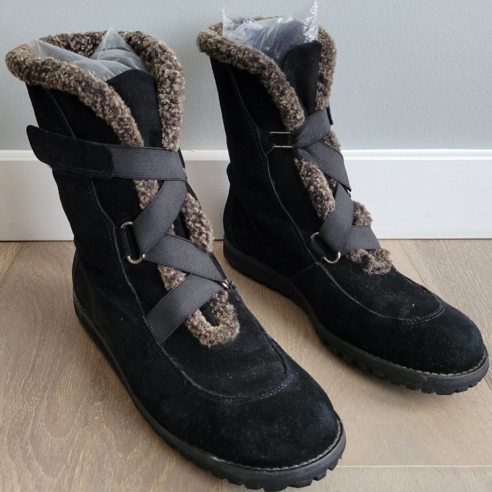 Stuart Weitzman Black Suede Boots Size 8 - Picture 2 of 11